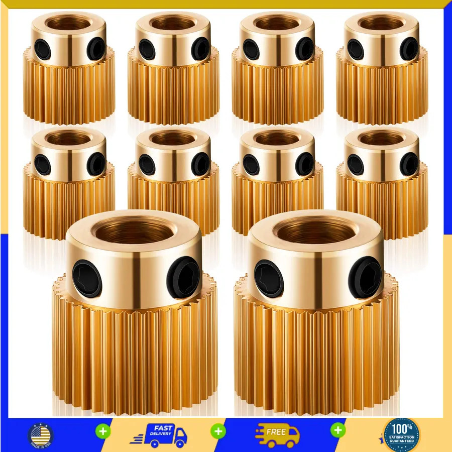 Mudder 10 Pcs Ender 3 Extruder Gear, 40 Teeth Brass Extruder Wheel