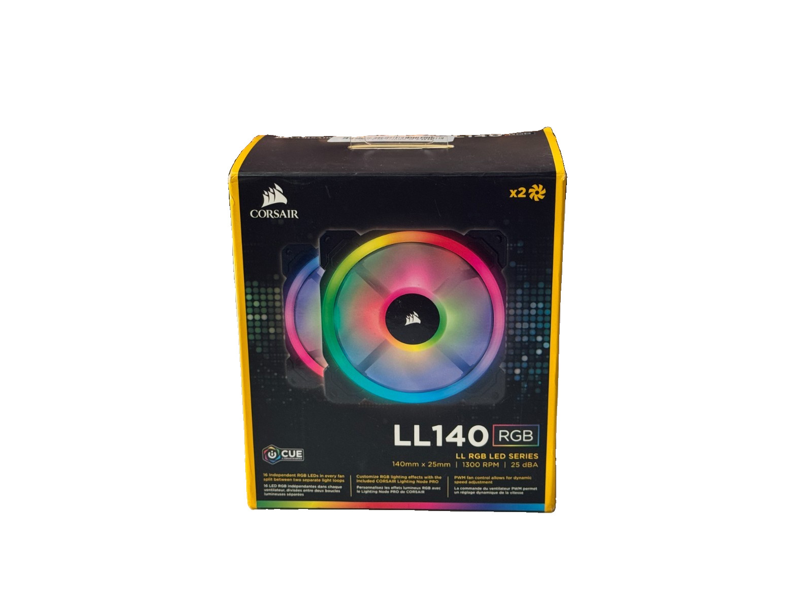 Corsair LL140 RGB PWM Fan with Lighting Node Pro | 2-Pack