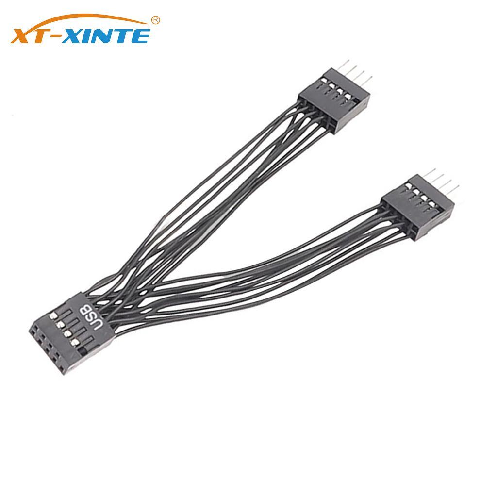 USB Motherboard 9P 9Pin Expansion Extender Dual 10cm Adapter USB for 1pc Male to