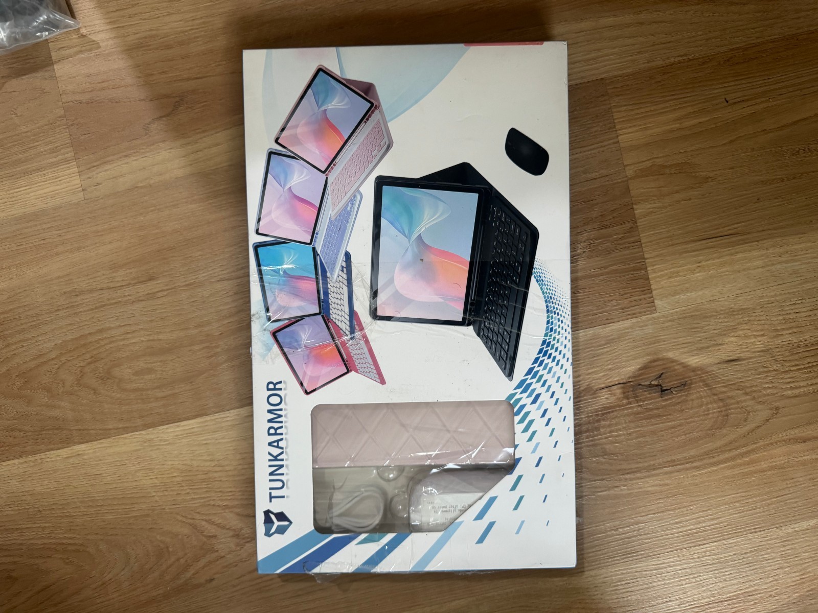 TUNKARMOR Keyboard Case Mouse Pink Quilt Folio Open Box