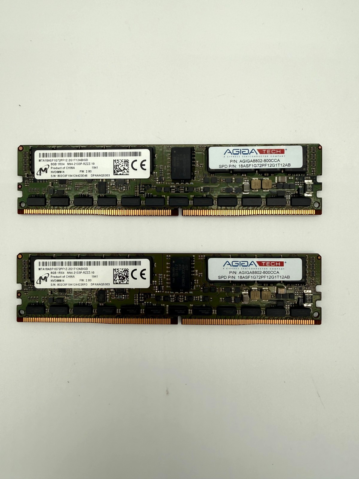 MICRON - AGIGA TECH 8Gb 1Rx4 - DDR4 - MTA18ASF1G72PF1Z-2G1T12ABIGD