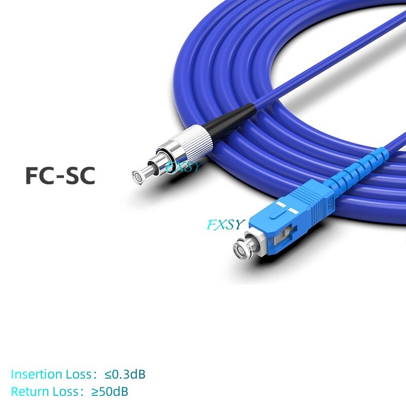 2Pcs 1m 2m 3m 5m 10m 15m SC/UPC to FC/UPC SM OS2 Armored Fiber Optic Patch Cord