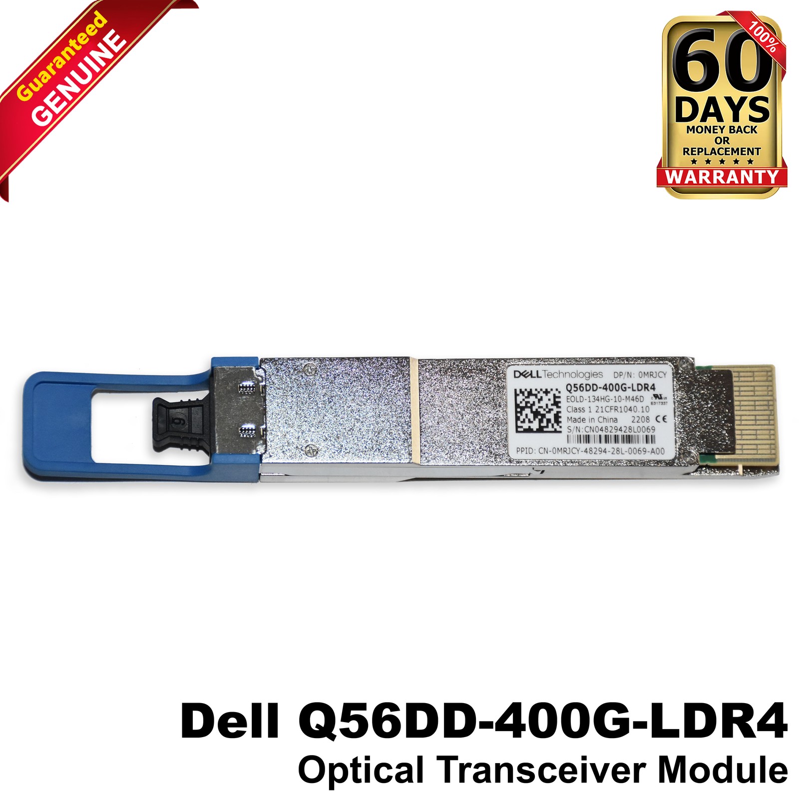 Dell Q56DD-400G-LDR4 400G QSFP-DD DR4 1310nm 10km MPO SMF Transceiver MRJCY