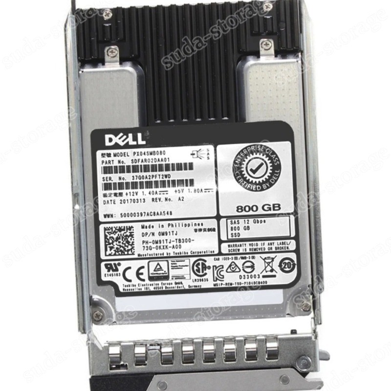 1PCS New M91TJ 0M91TJ PX04SMB080 Dell 800GB 12Gbps SAS WI MLC 2.5'' SSD 14/15/1