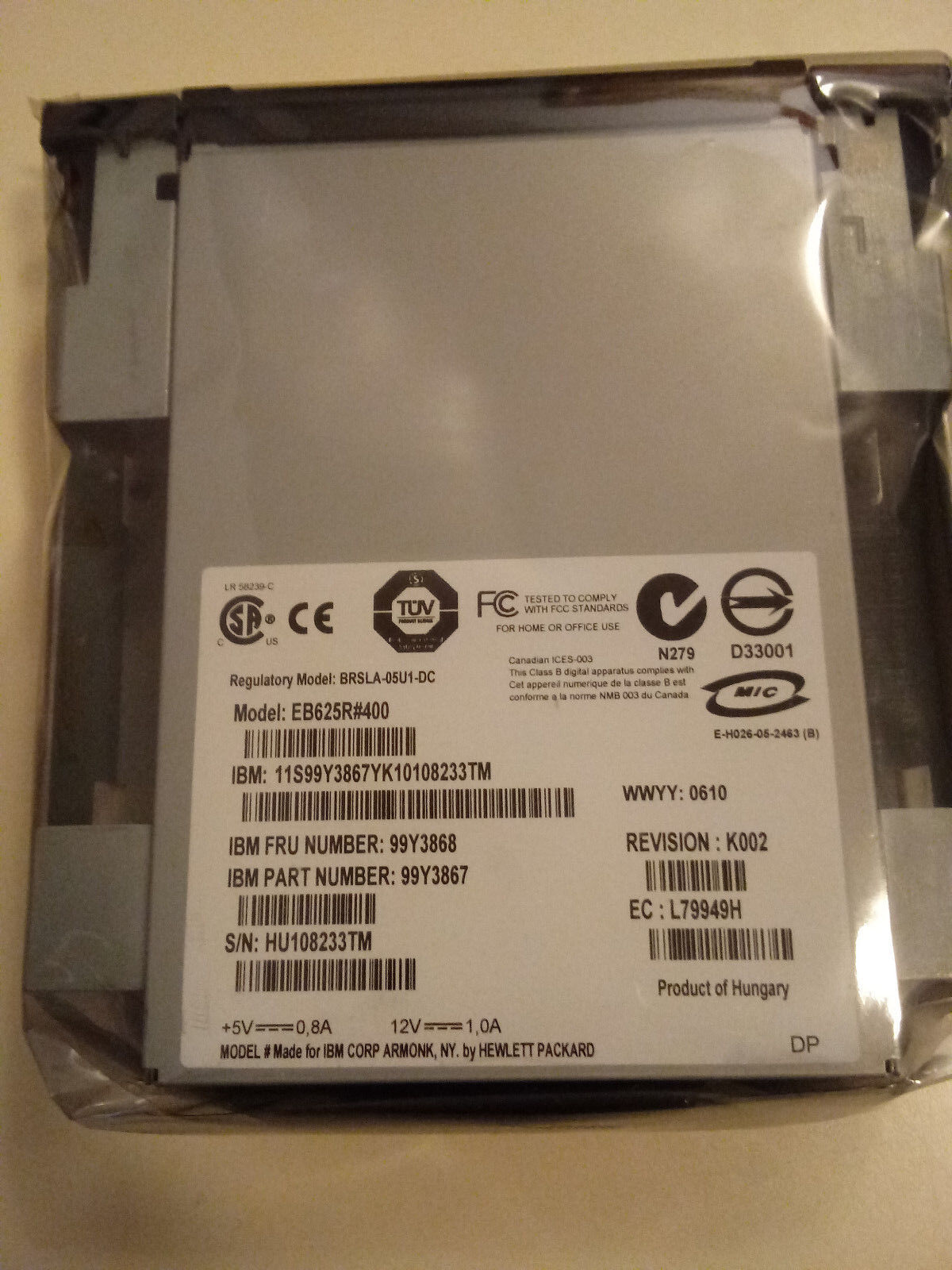 IBM EB625R#400 DDS5 DAT72 36/72GB USB Internal Tape drive 99Y3867