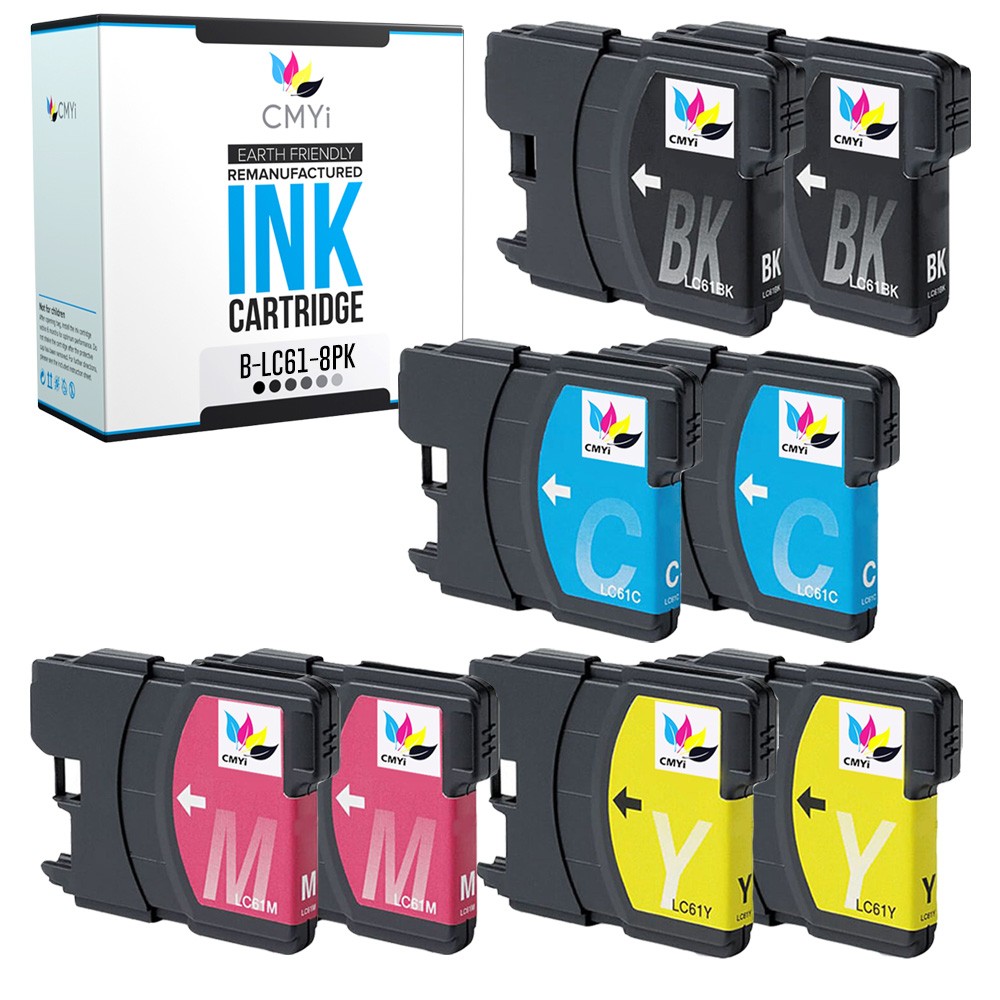 Compatible CMYi 8X LC61 Printer Cartridges fits Brother MFC-6890DW, 790CW, 795CW