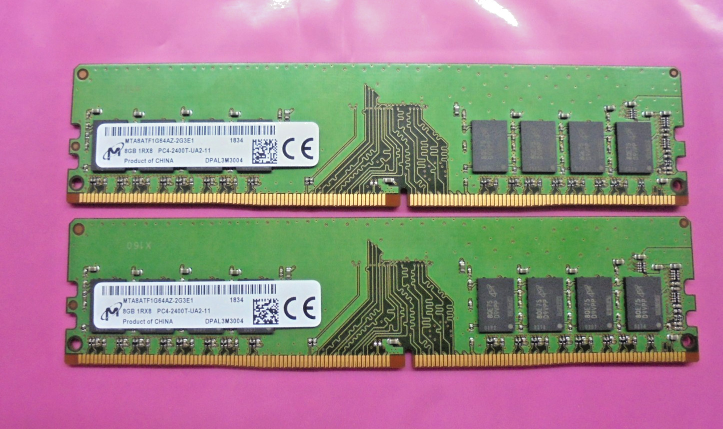 Micron 16GB (2X8GB) 1RX8 PC4-2400T-UA2-11 DDR4 Desktop Memory RAM