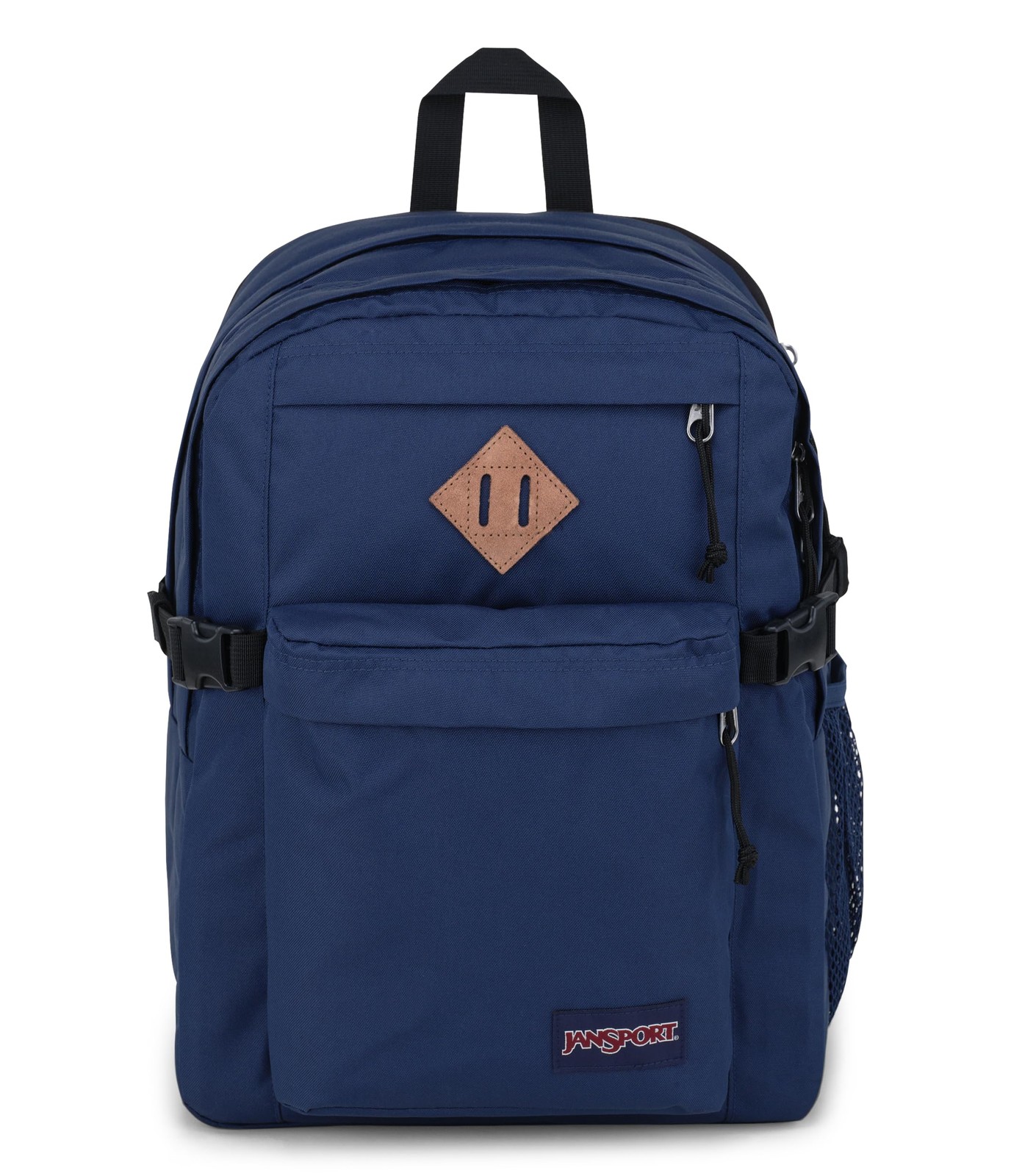JanSport Main Campus Backpack 15" Laptop Sleeve Dual Water Bottle Pockets Navy