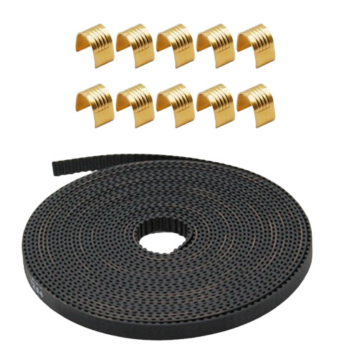 3D Printer 5 Meters GT2 Timing Belt and 10pcs Copper Buckles for Neptune 4 Plus/