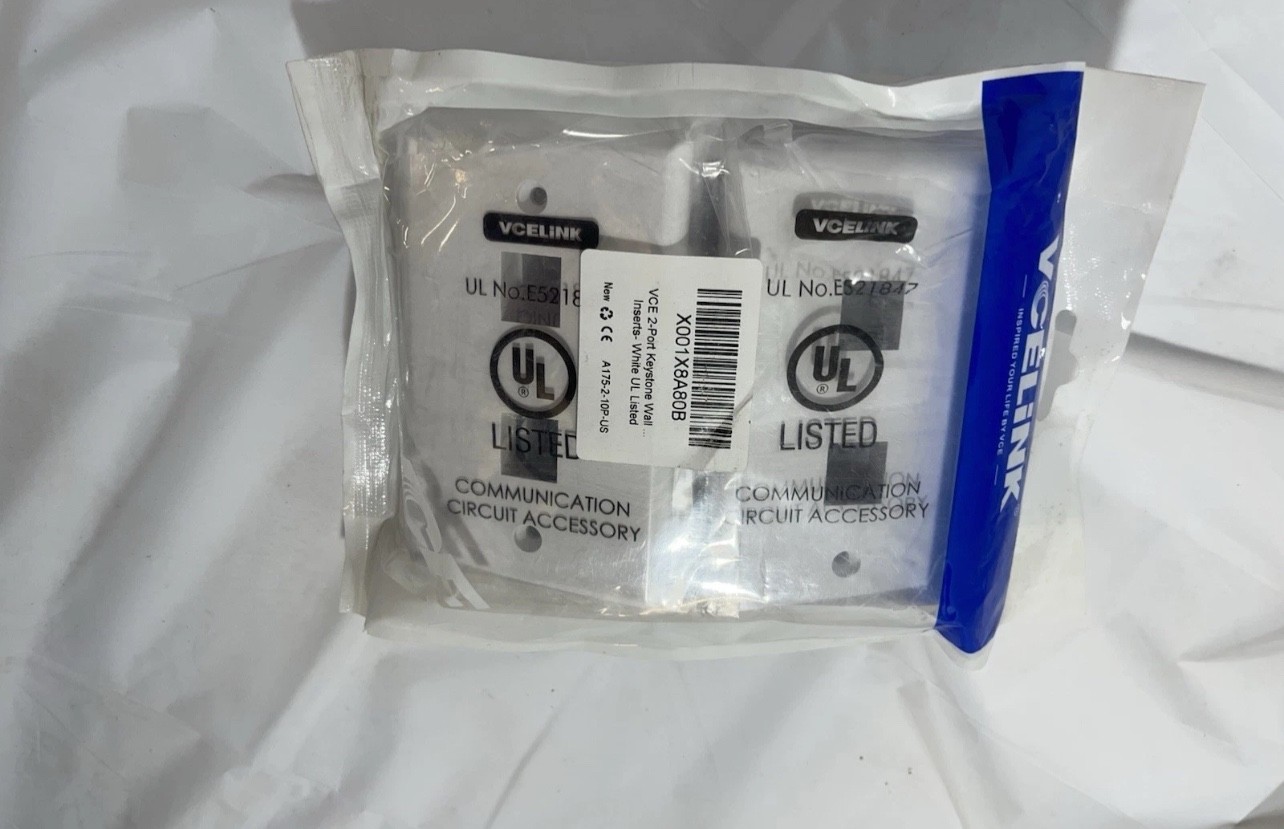 2-port Keystone Wall White No. E521887 Commutation Circuit Accesory (VCELINK)