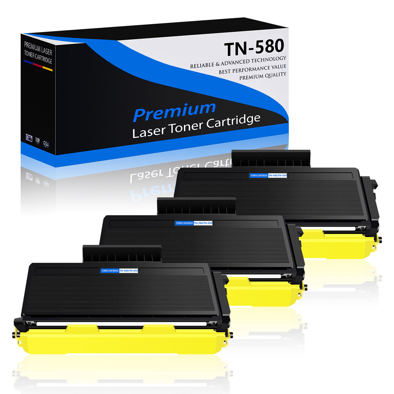 3 Pack TN-580 TN580 BLACK TONER CARTRIDGE for Brother HL-5240 MFC-8460N Printer