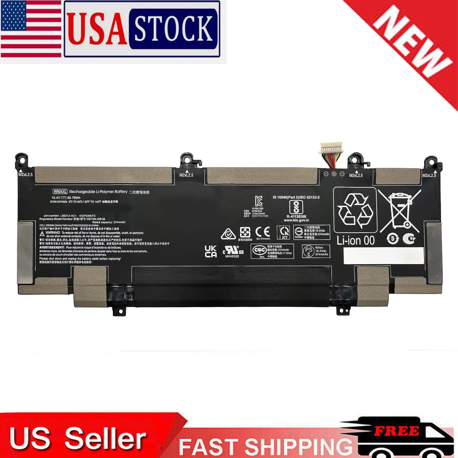 New RR04XL RRO4XL Battery For HP Spectre x360 13-AW000 L60213-AC1 L60373-005