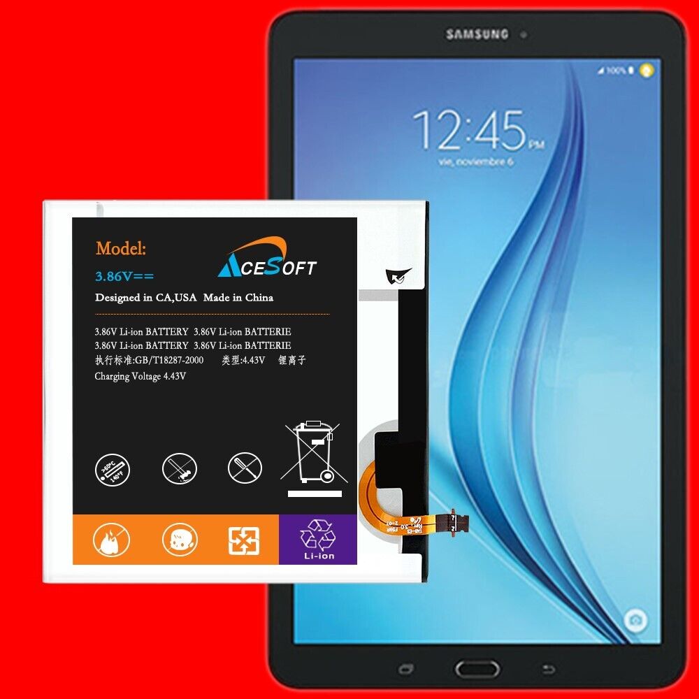 Long Life 6520mAh Extended Slim Battery for Samsung Galaxy Tab E 8.0 SM-T377R US