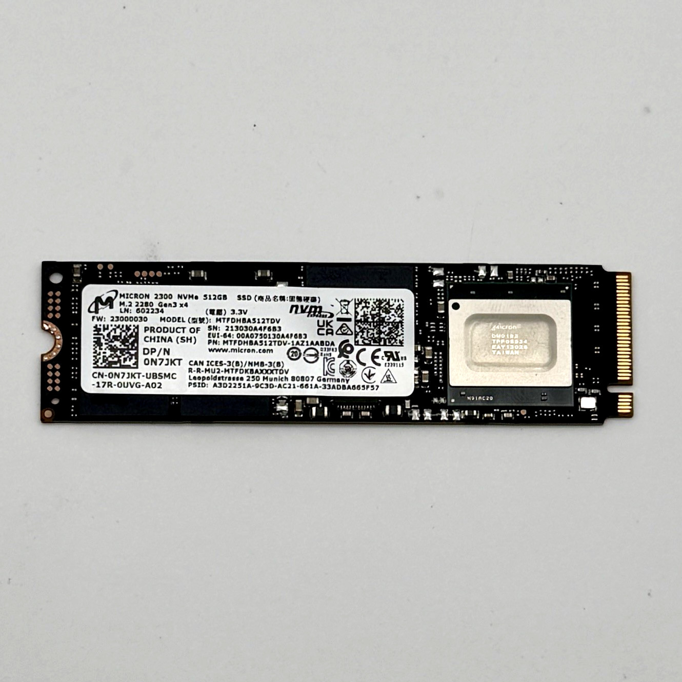 512GB Micron 2300 NVMe PCIE 3.0 x4 SSD Hard Drive M.2 (MTFDHBA512TDV-1AZ1AABDA)