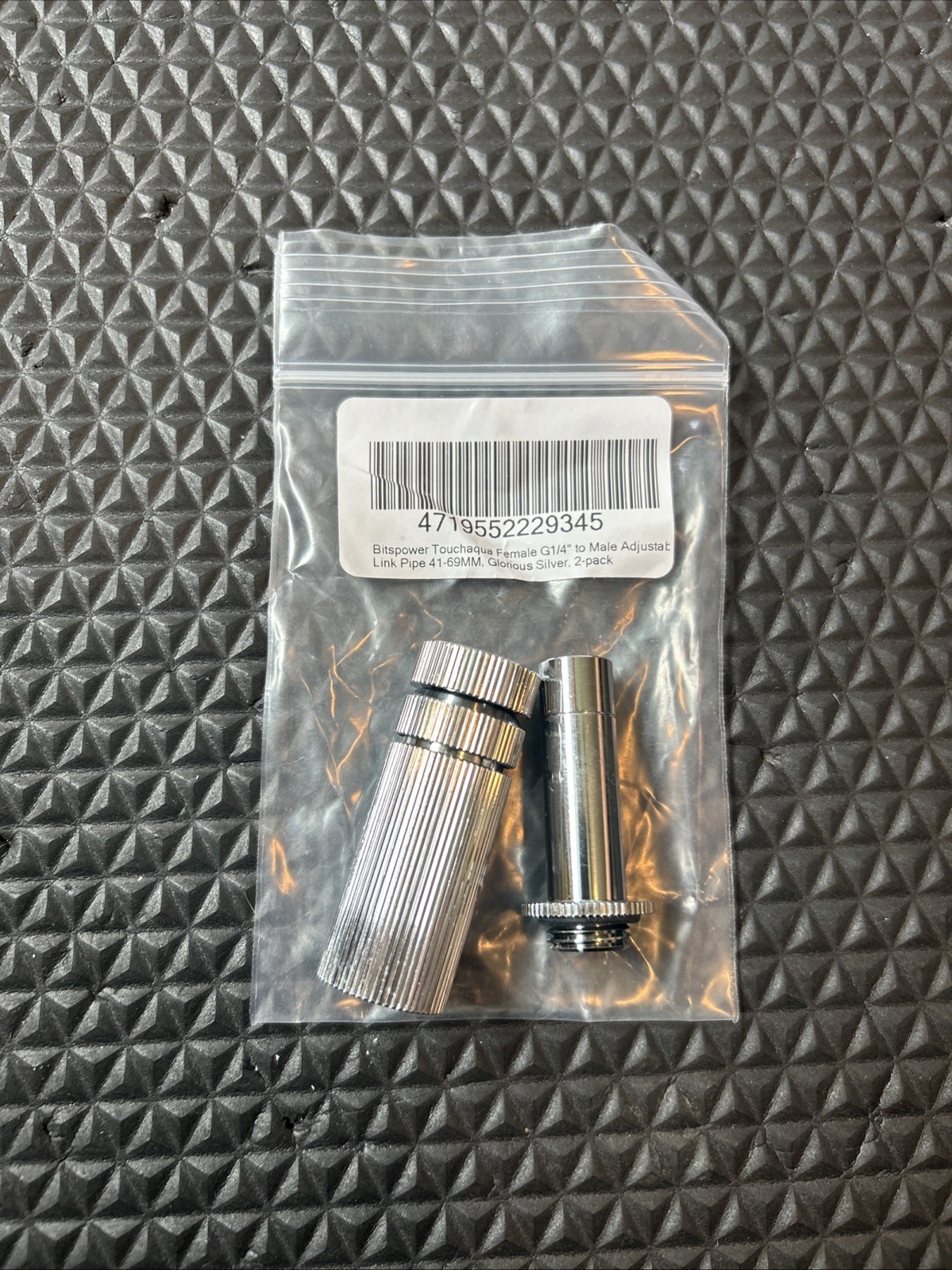 Bitspower Touchaqua  G1/4” Female to Male Adjustable Link Pipe 41-69MM Silver