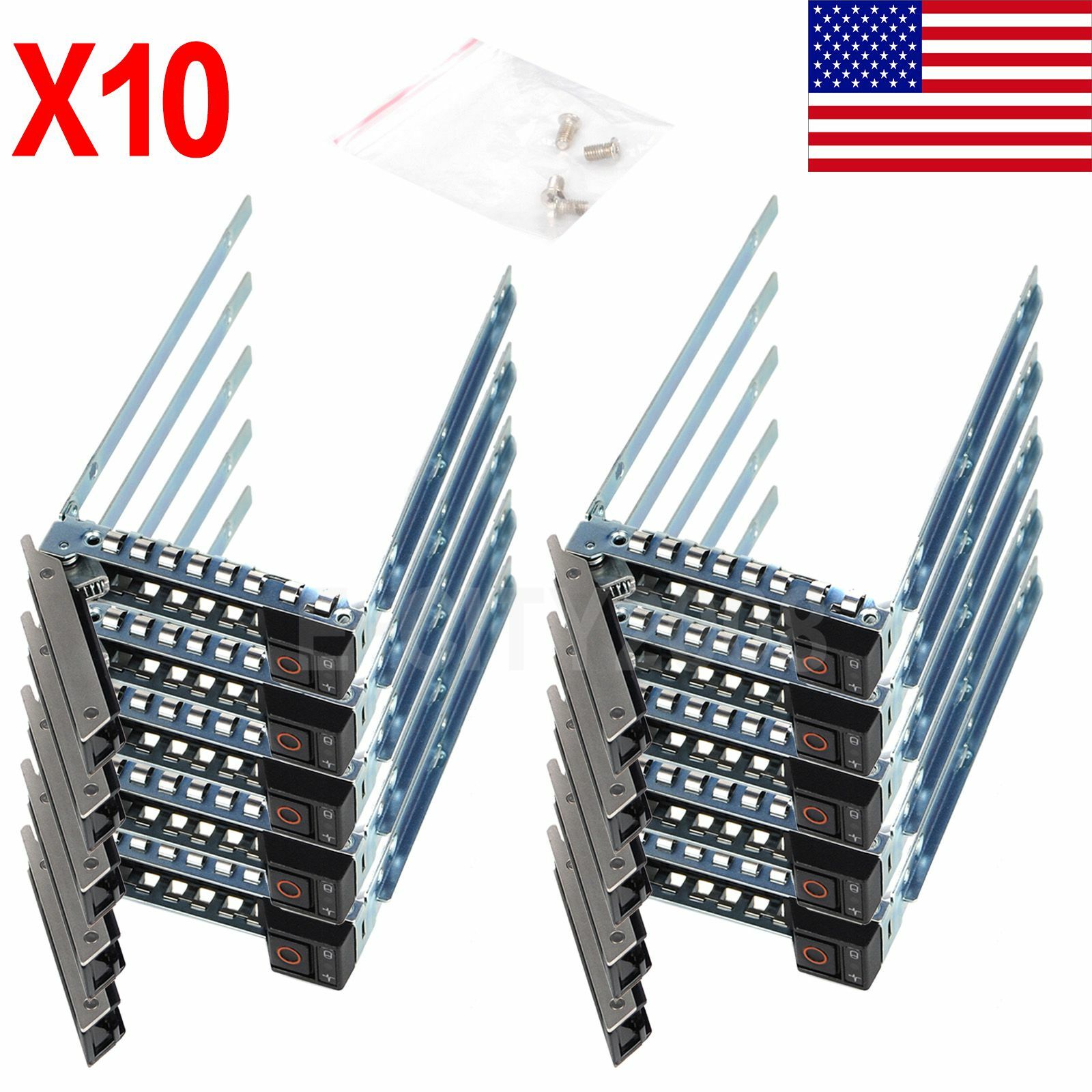 10PCS DXD9H 14th Gen For Dell R640 R740 SAS SATA 2.5" SFF Hard Drive Tray Caddy