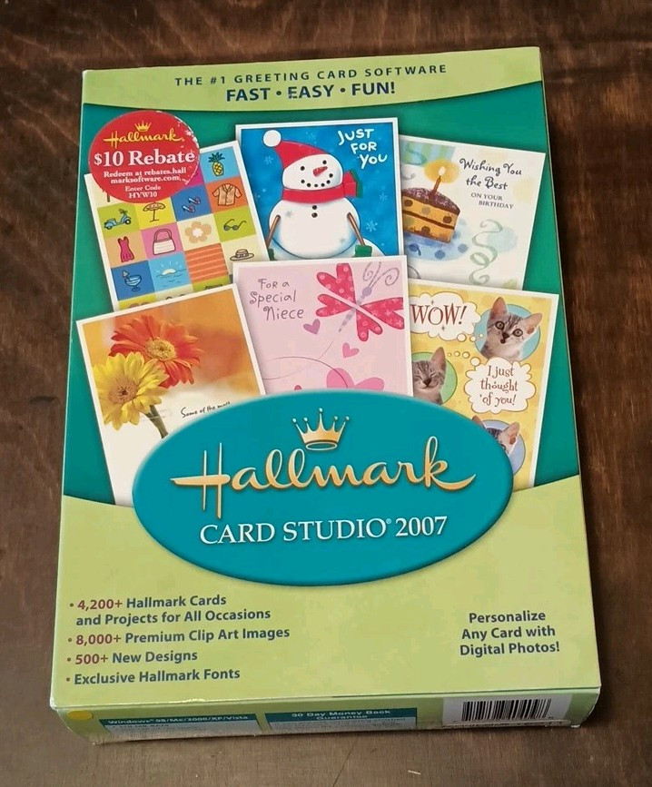 NOS Hallmark Card Studio 2007 For Windows 98/Me/2000/XP/Vista Never Opened