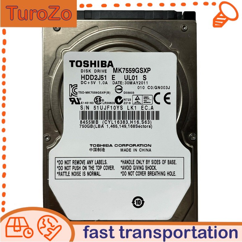 MK7559GSXP Toshiba 750 GB,Internal,5400 RPM SATA 2.5" Laptop Hard Disk Drive