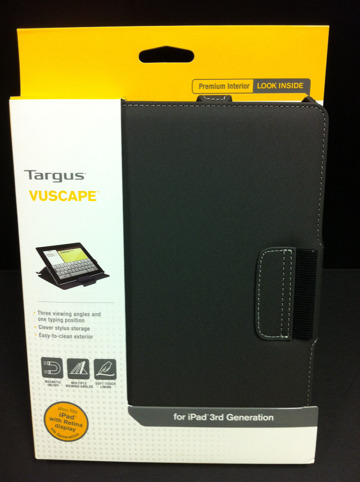 Targus iPad 4 iPad 3 2 Vuscape Folio Flip Book Case w Stand Cover Charcoal Gray