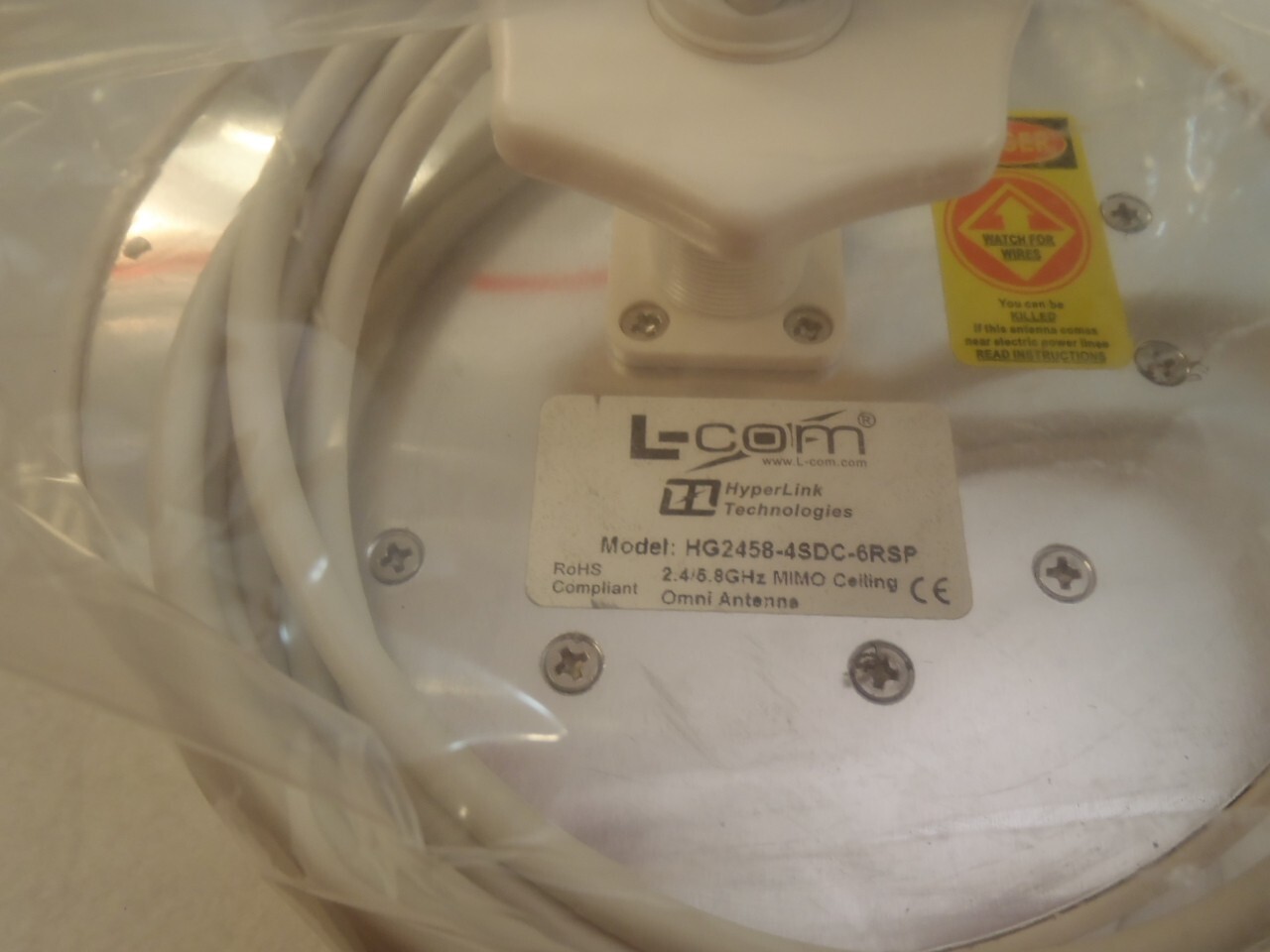 L-Com HG2458-4SDC-6RSP Dual Band Ceiling Omni Antenna
