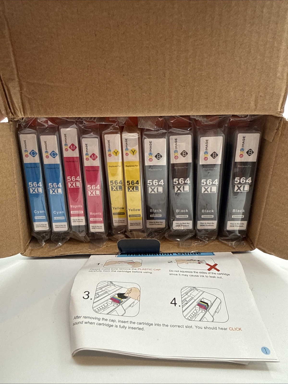 NEW GPC Image ink cartridge H 564XL Black, Cyan, Magenta, Yellow 10 Pack