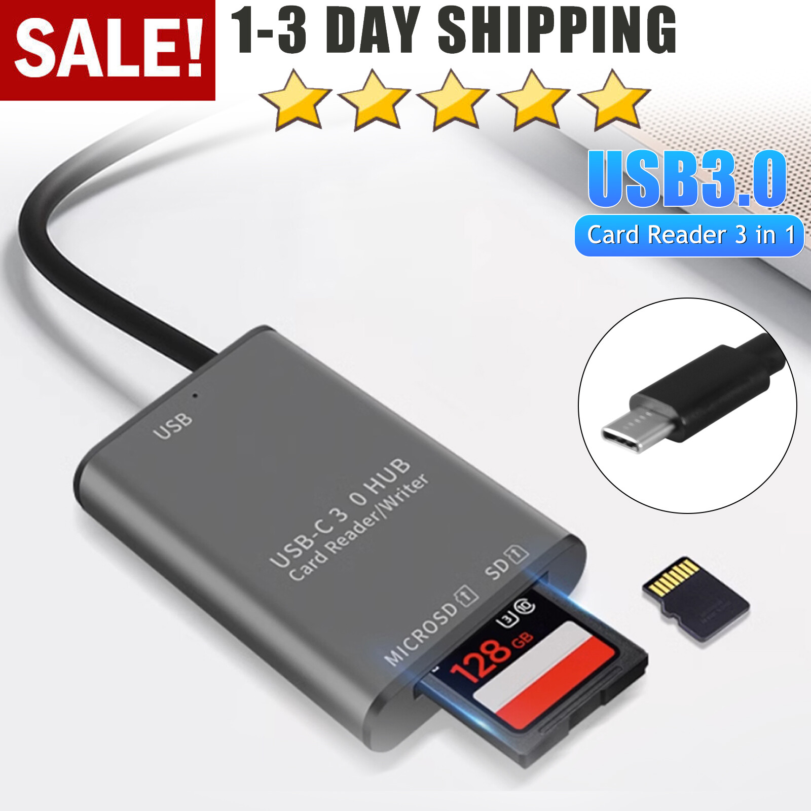 USB C to SD Card Reader Writer OTG Adapter USB 3.0 Micro SD Memory Card Reader