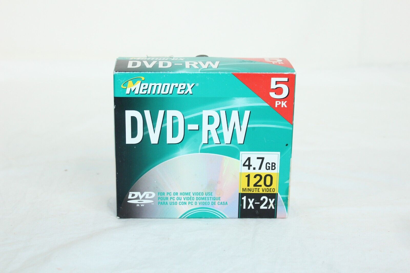 New Open Box Memorex DVD+RW 5 PK 4.7 GB 120 MIN.