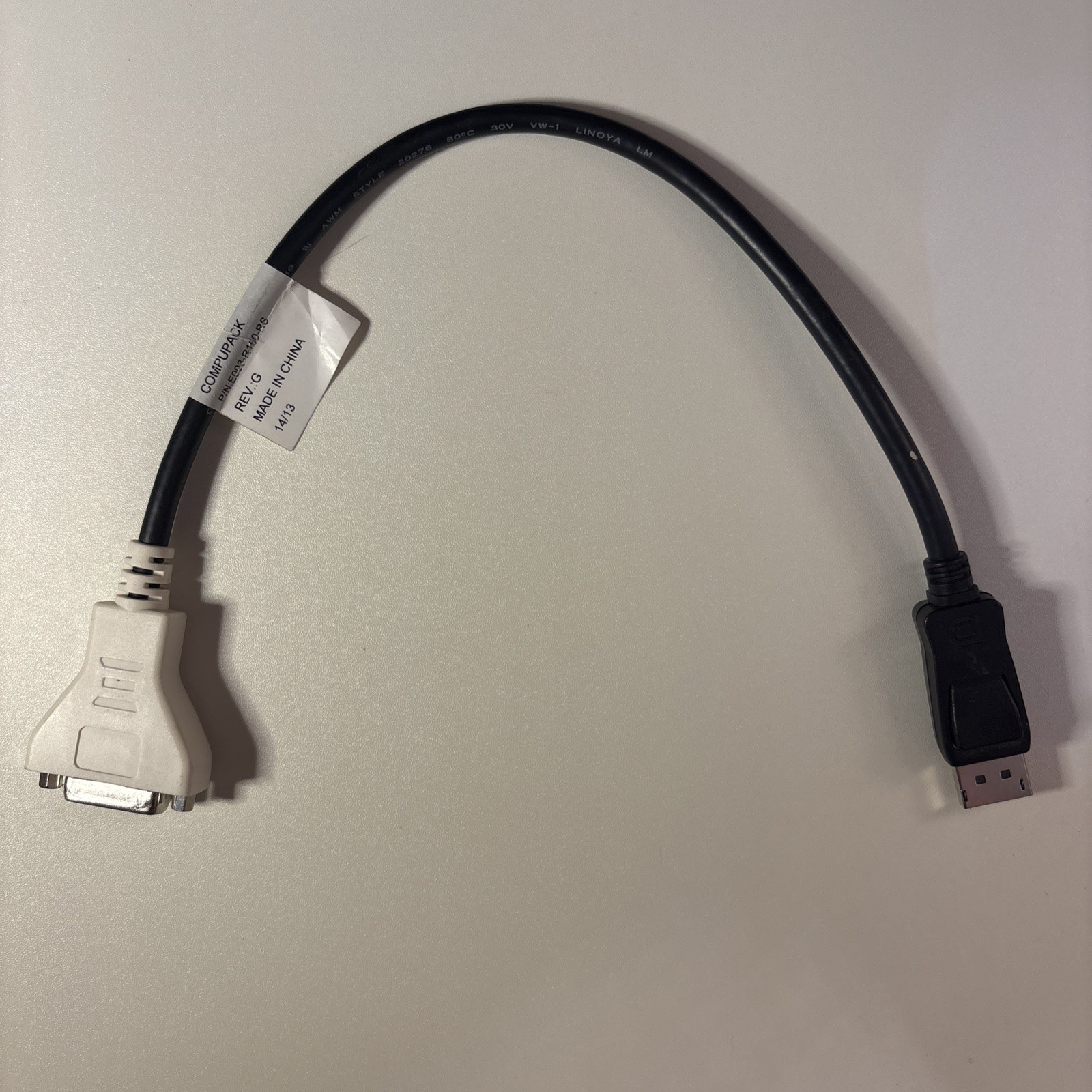 Compupack DVI-D dual link to DisplayPort male-male adapter