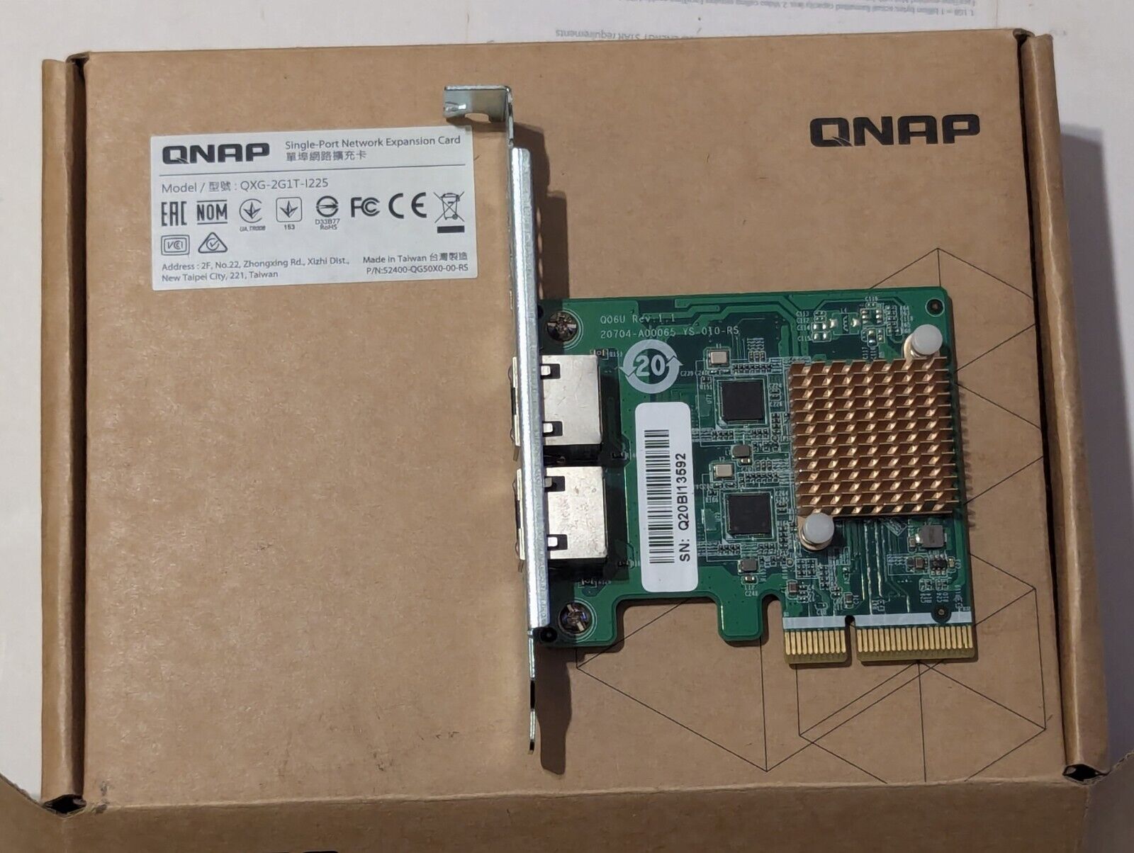 QNAP QXG-2G2T-I225 Dual Port 2.5GbE 4-Speed Network Card 