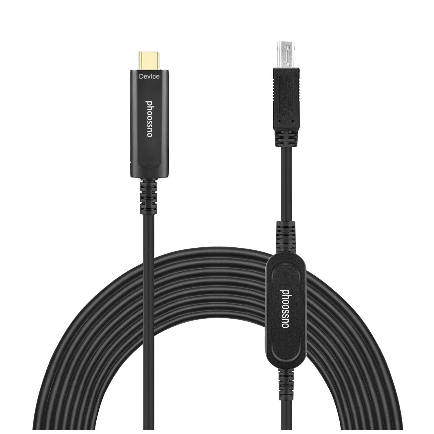 USB 3.2 Fiber Optic Cable 10Gbps 33ft 0 Latency EMI-Proof Data Transfer
