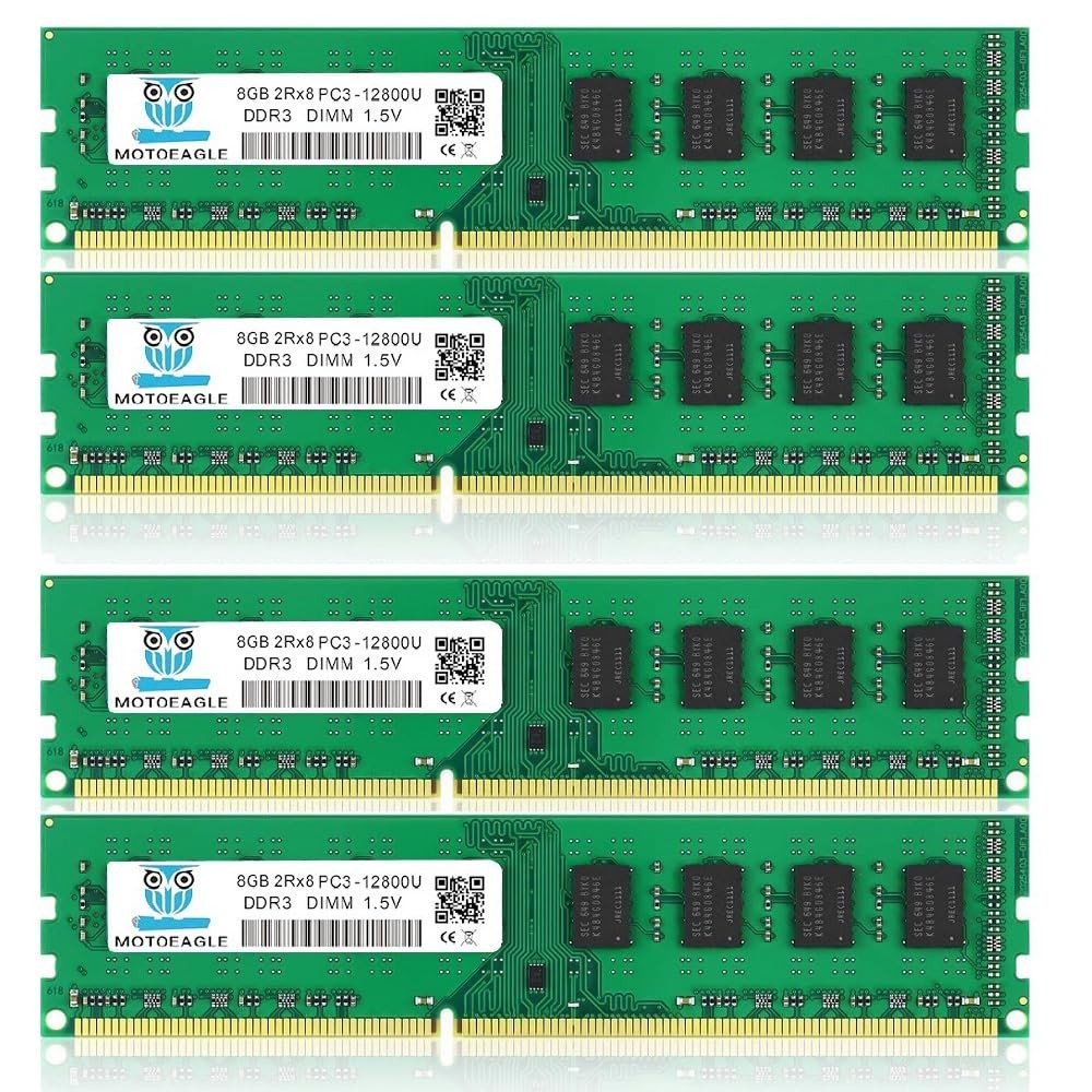 32GB DDR3 RAM 1600MHz PC3-12800U 240-Pin UDIMM Desktop Memory Kit (4x8GB)
