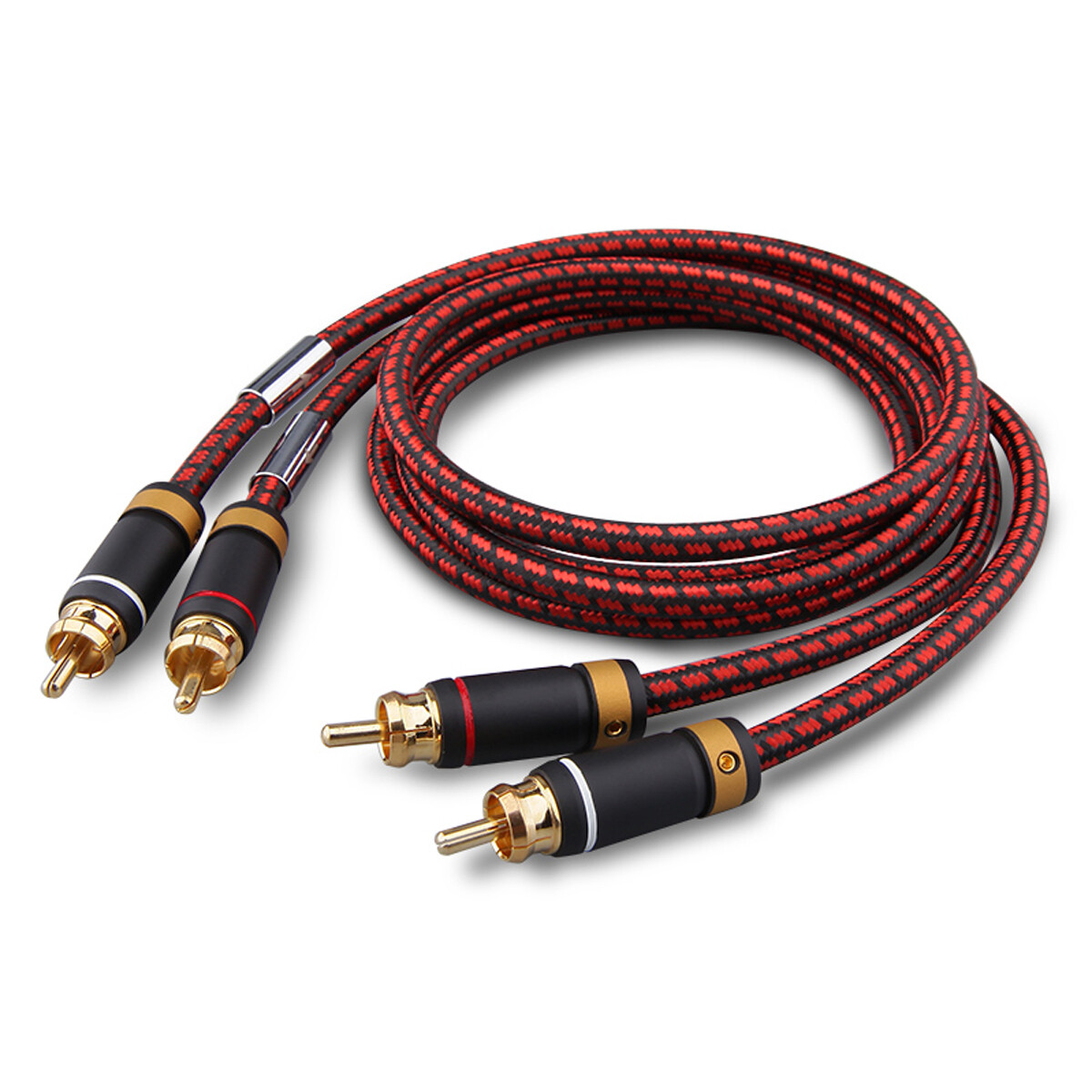 Audiophile 2x RCA Twin Phono Stereo Audio Cable Cord OFC Gold Pure Copper Plug