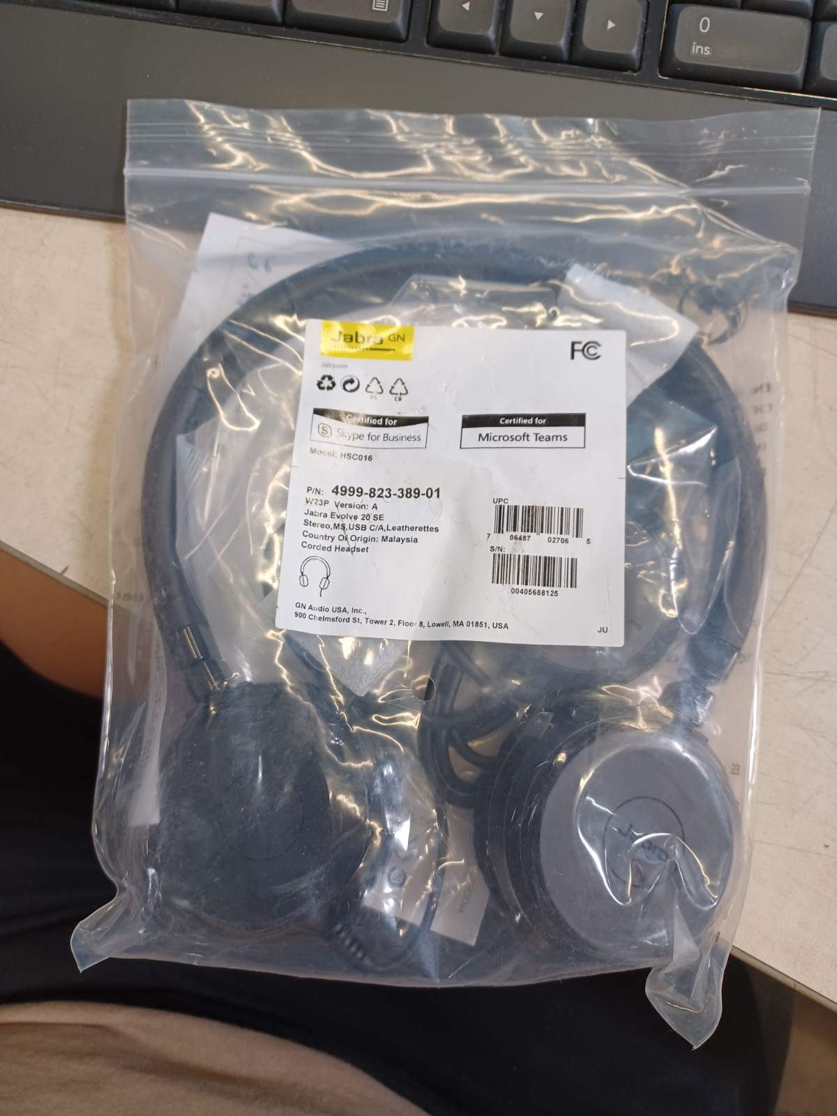 Jabra Evolve 20 SE 4999-823-389-01 (HSC016) USB/USB-C Black Headset