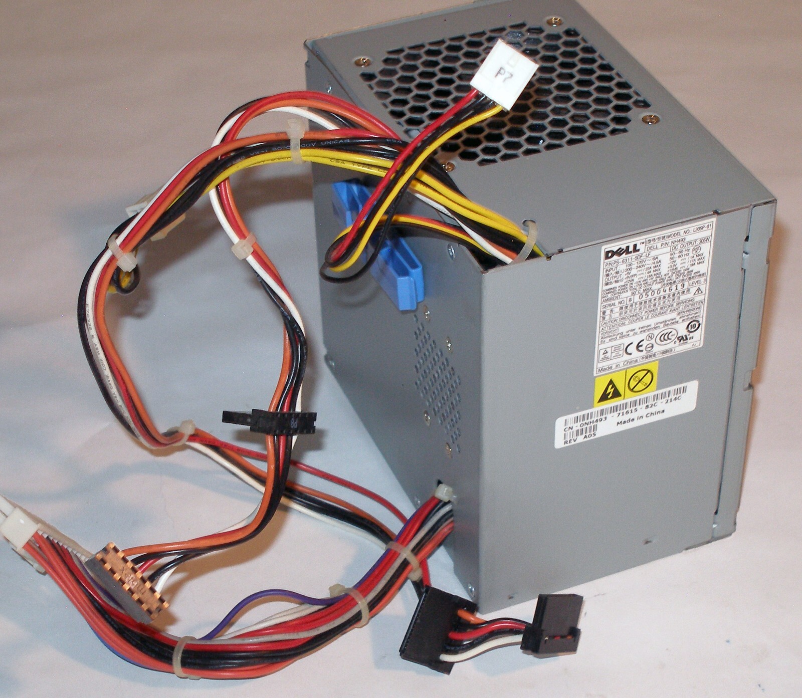 Dell NH493 0NH493 L305P-01 305W Power Supply, PowerEdge T100 OptiPlex 740 745
