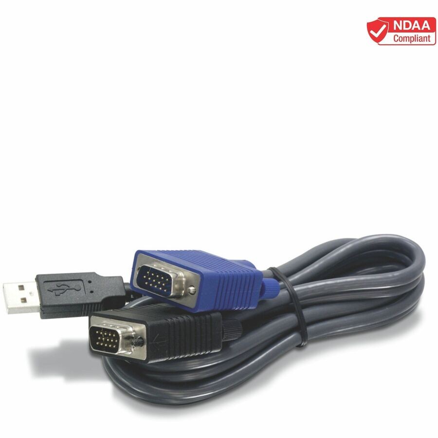 TRENDnet USB VGA KVM Cable,15 Feet, TK-CU15, Connect with TRENDnet KVM Switches,