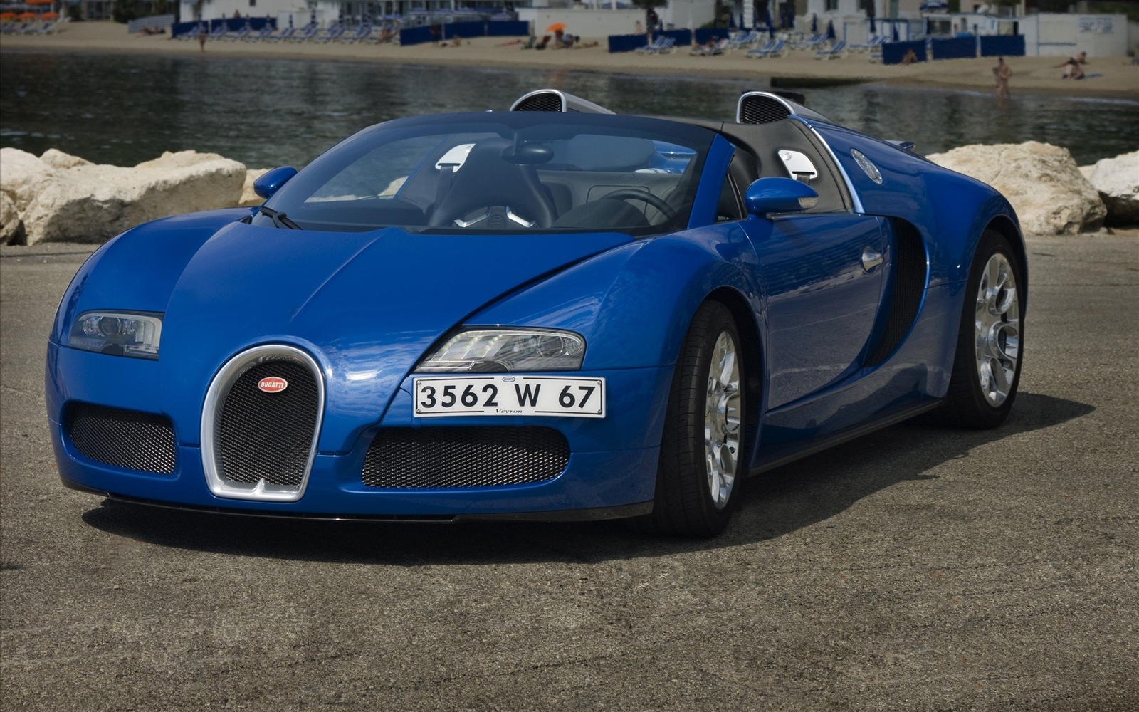 Cars bugatti veyron 16 4 grand Desk Mat Stitched