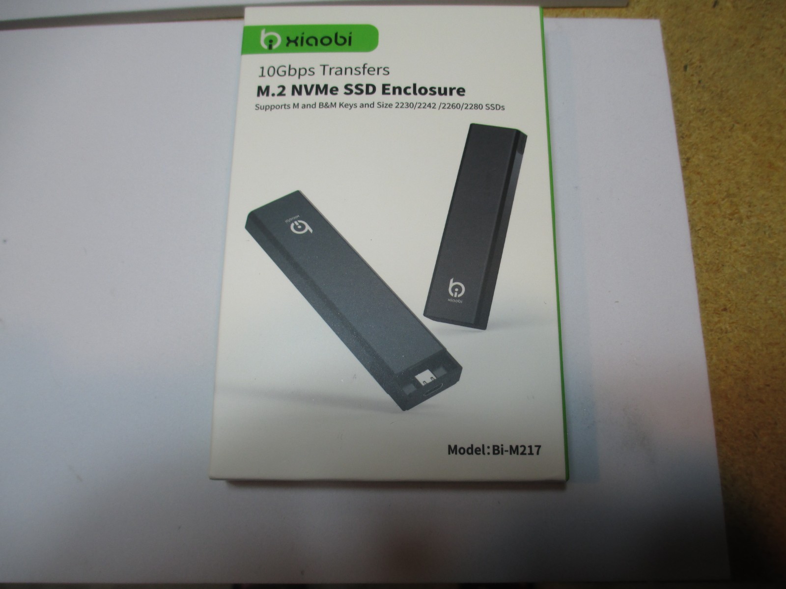 Xiaobi M.2 NVMe SSD Enclosure, Tool-Free Installation, USB 3.2 Gen 2 (10 Gbps...