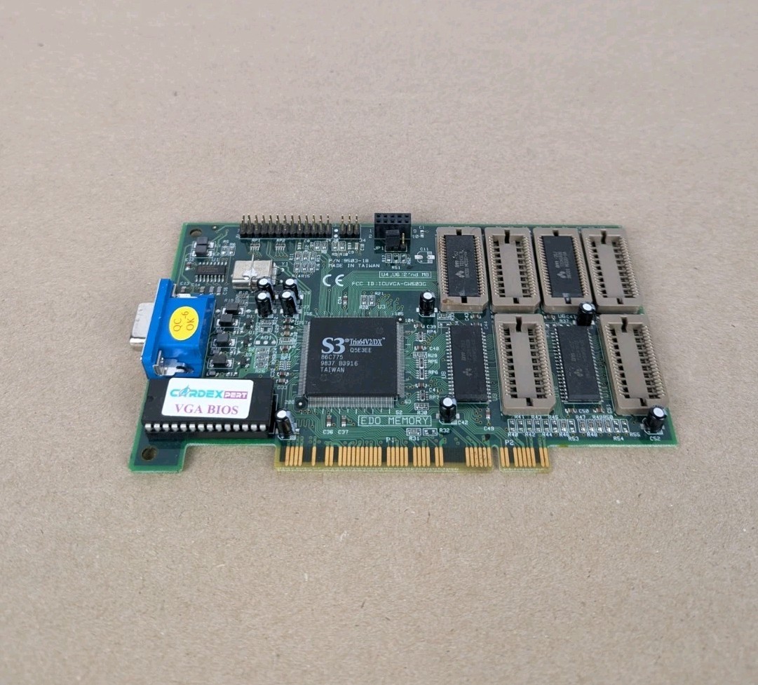 Cardexpert 32 Bit PCI VGA Graphics Card (S3 Trio64V2/DX, retro, 2MB, 1998)
