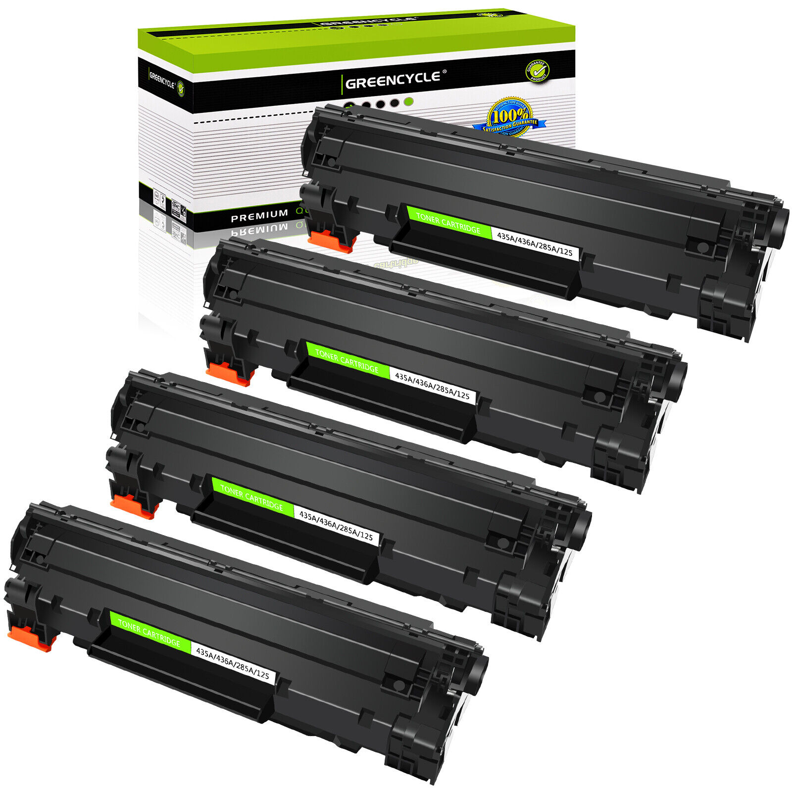 4 Pack CB435A 35A Toner Cartridge Fits For HP LaserJet P1005 P1006 P1008 P1009