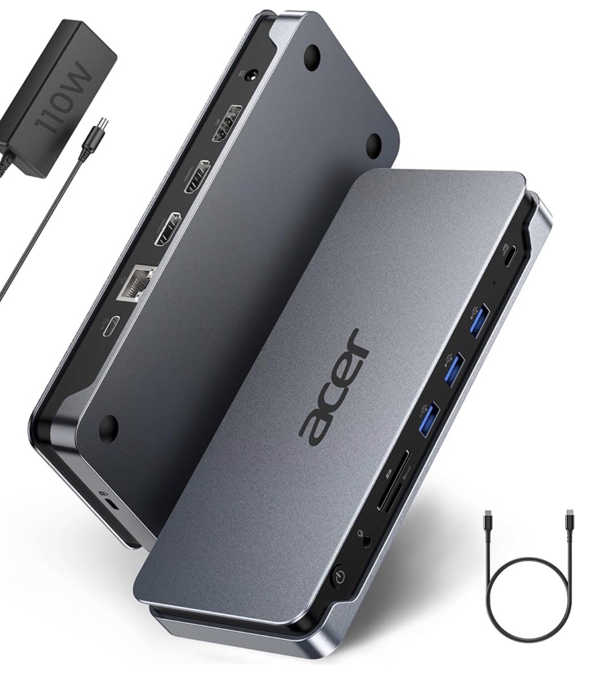 Acer 13-in-1 Laptop Docking Station, USB-C 3 Display Docking (2 HDMI+1 DP)