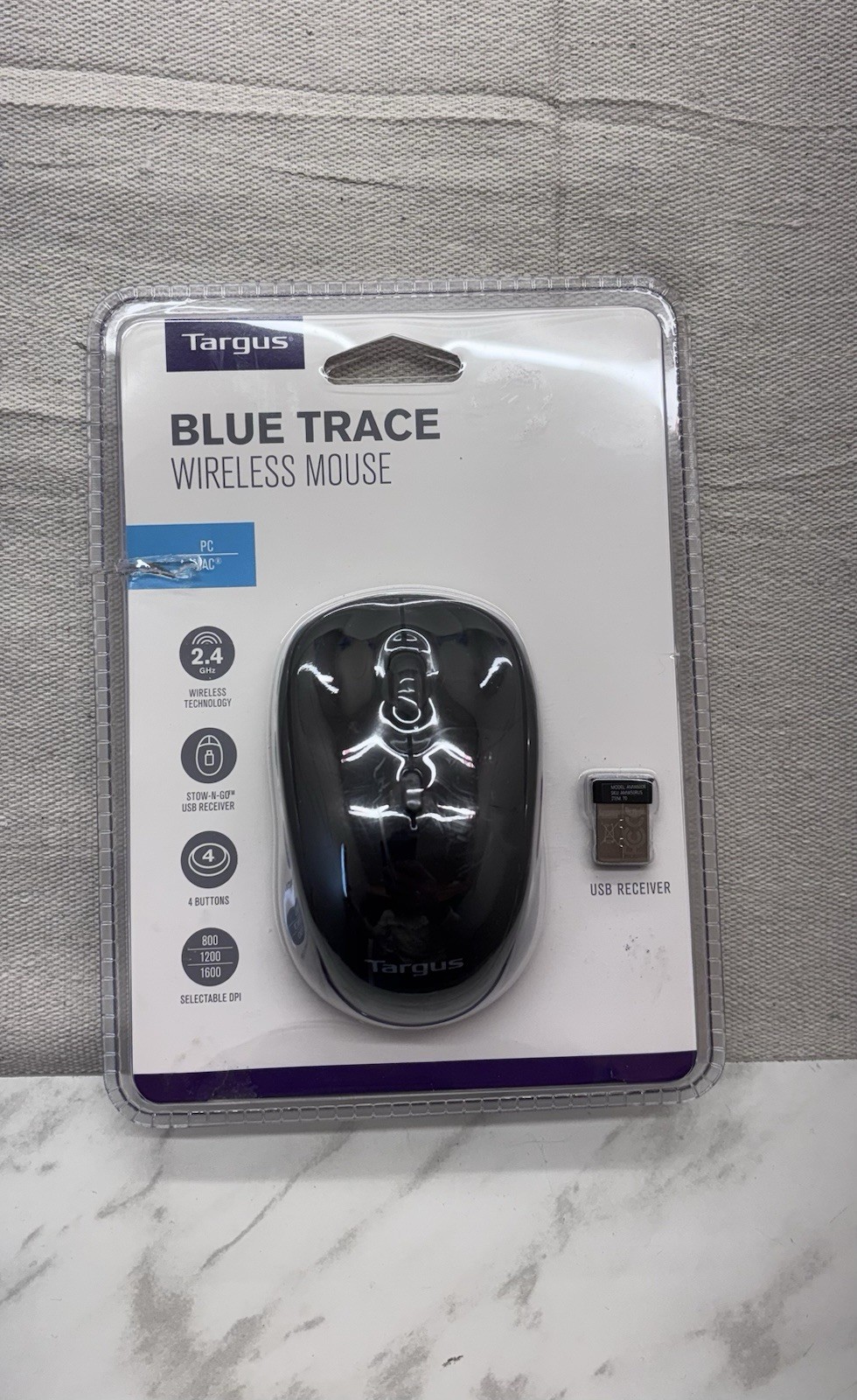 Targus Wireless Mouse  Blue Trace AMW620 For PC or Mac. Open Box