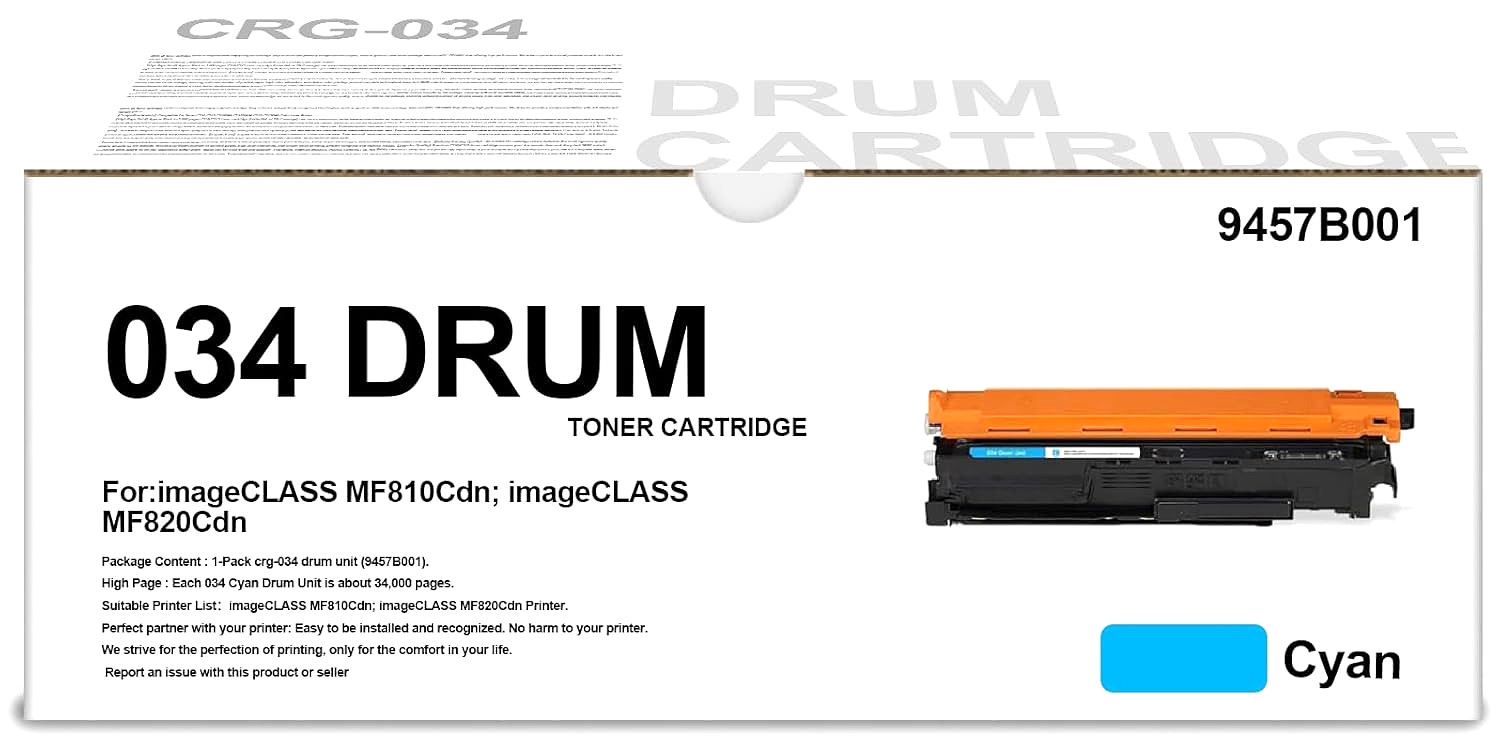 034 Cyan Drum Unit 9457B001 for Canon Color imageCLASS MF810Cdn/MF820Cdn & C1225