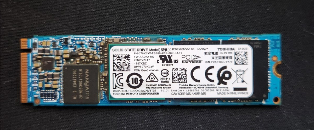 Toshiba XG6 512GB,Internal, M.2 (KXG60ZNV512G) Solid State Drive