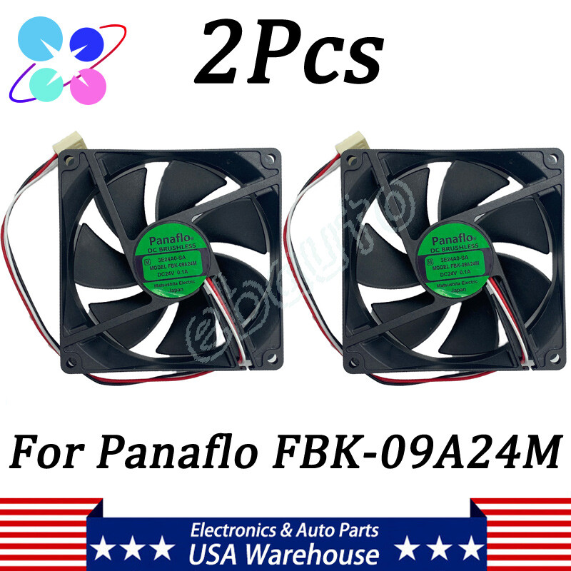 Panaflo FBK-09A24M 24V 0.1A 3 Pin 90*25mm Large Air Volume Silent Cooling Fan*2