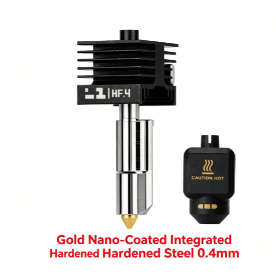 Original HUASU Gold Nano‑Coated Hardened Steel HF Hotend For Bambu Lab P2S/X2D