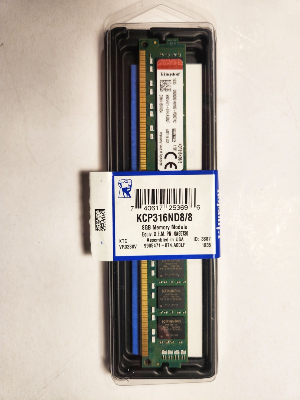 Kingston KCP316ND8/8 PC3 Low Profile Memory 8GB DDR3 (2 available)