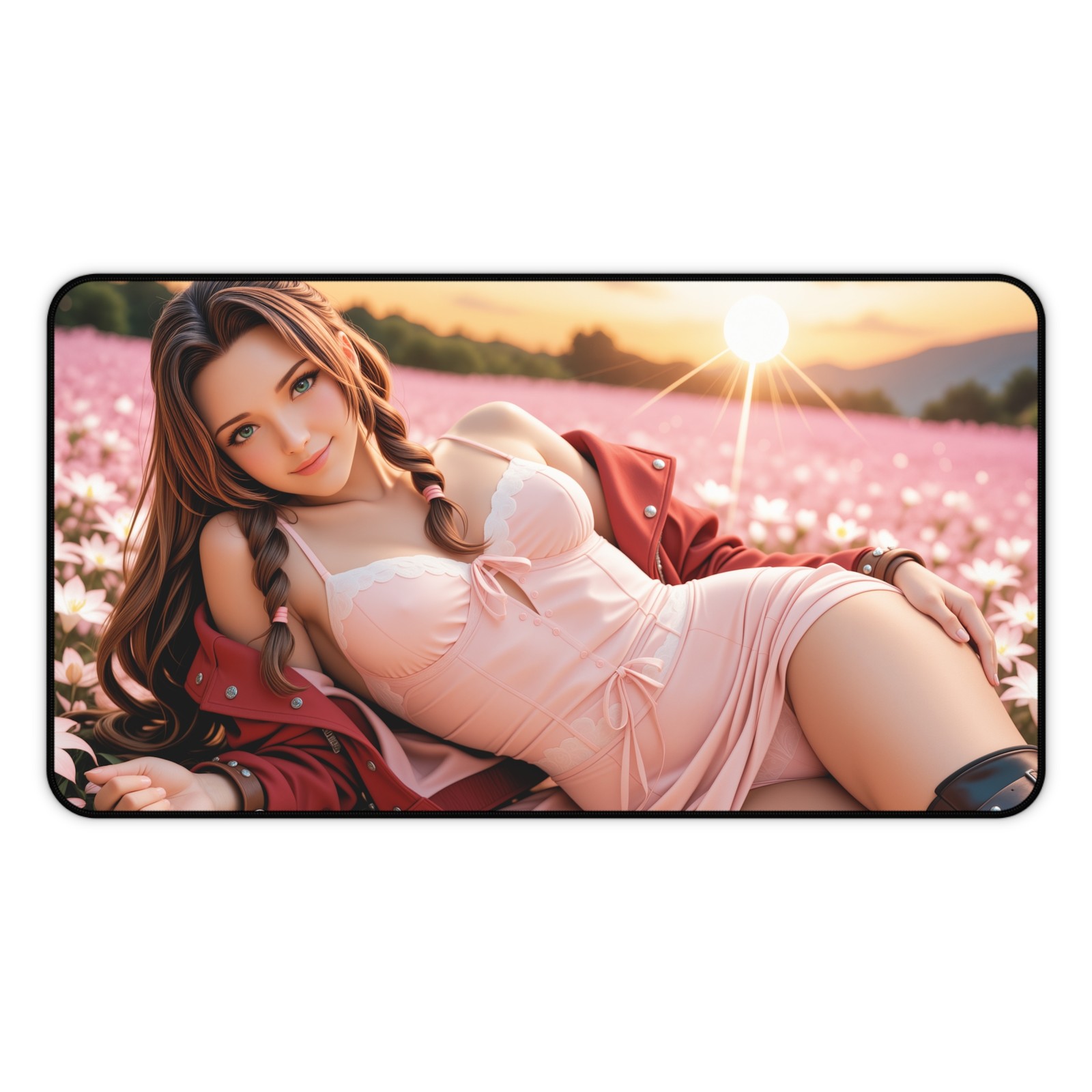 Aerith Gainsborough Desk Mat, Final Fantasy VII Mouse Pad, Gamer Girl Decor