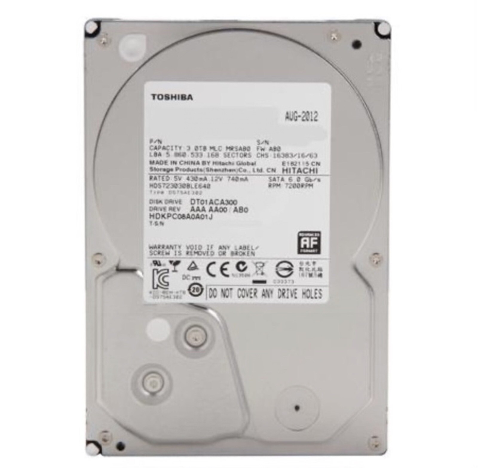 Toshiba 3 TB 3.5" 7200RPM Internal Hard Drive