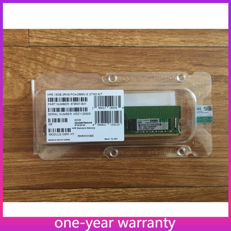 HPE 879507-B21 879527-091 2RX8 16GB DDR4 PC4-2666V Unbuffered UDIMM ECC Memory