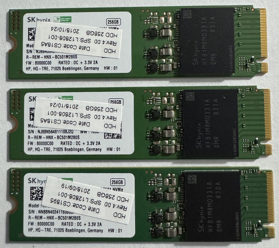 (Bundle) 3 Pack - SK hynix BC501 256GB NVMe M.2 SSD - 